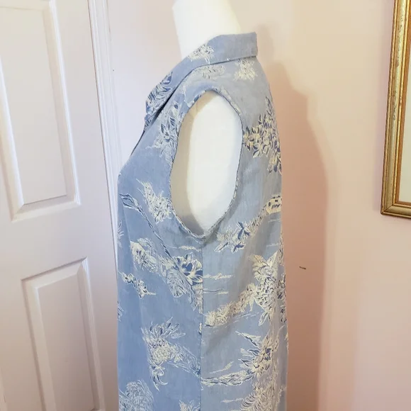 Blue Hawaiian Print Maxi Dress - Picture 4 of 8